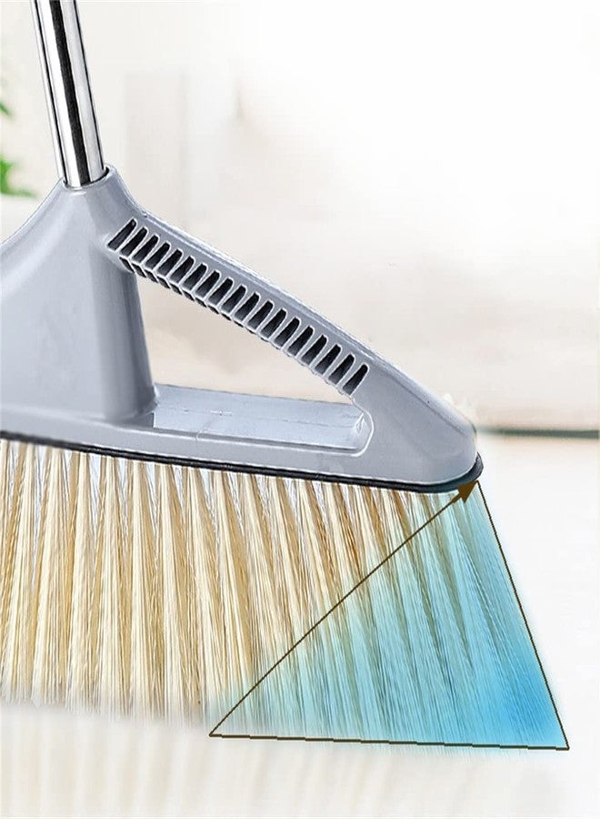 TRADY طقم مكنسة ومجرفة قابل للتمديد، طقم مكنسة ومجرفة متين وخفيف الوزن بمقبض طويل، مثالي للاستخدام في المطبخ والمنزل وأرضيات الردهات - Image 4